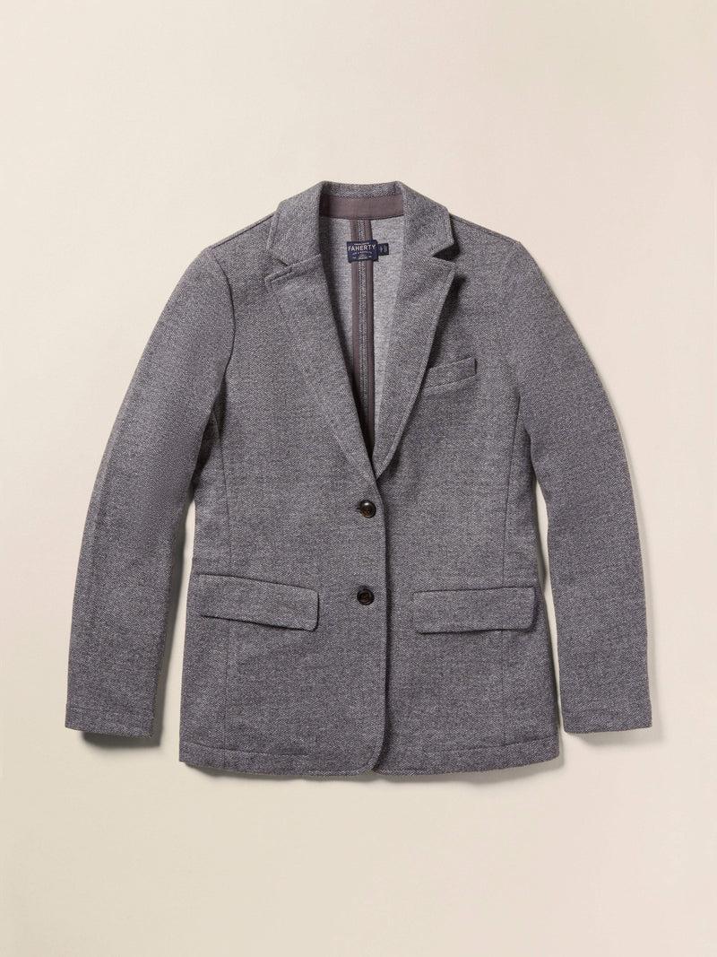 Inlet Knit Tweed Blazer - Steel Rock Herringbone Product Image