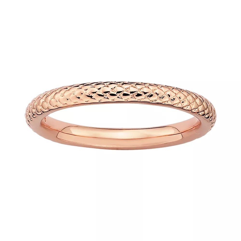 Stacks & Stones 18k Rose Gold Over Silver Cable Stack Ring, Women's, Size: 6, Pink Product Image