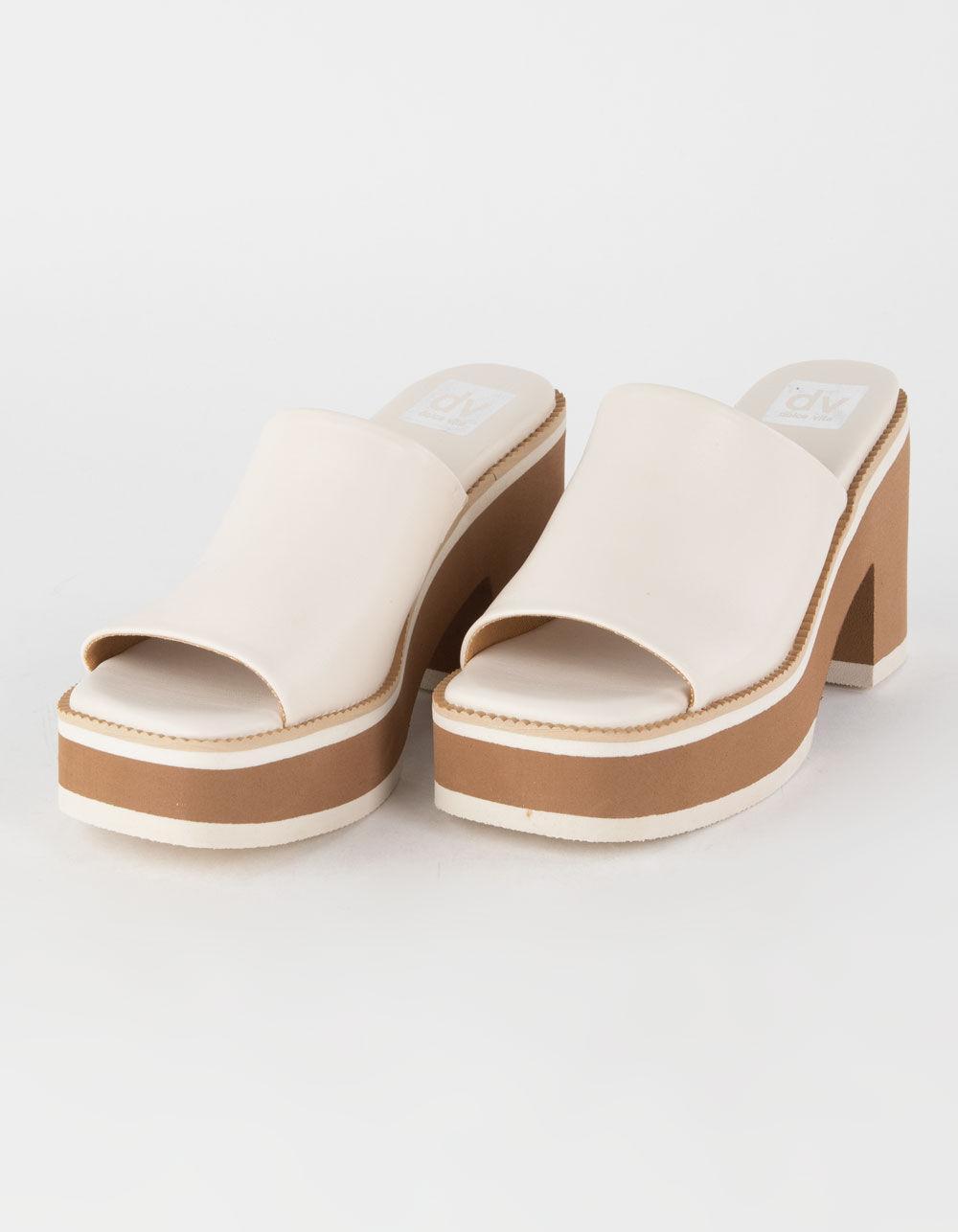 DOLCE VITA Nikole Platform Heel Womens Slide Sandals - OFF WHITE Product Image