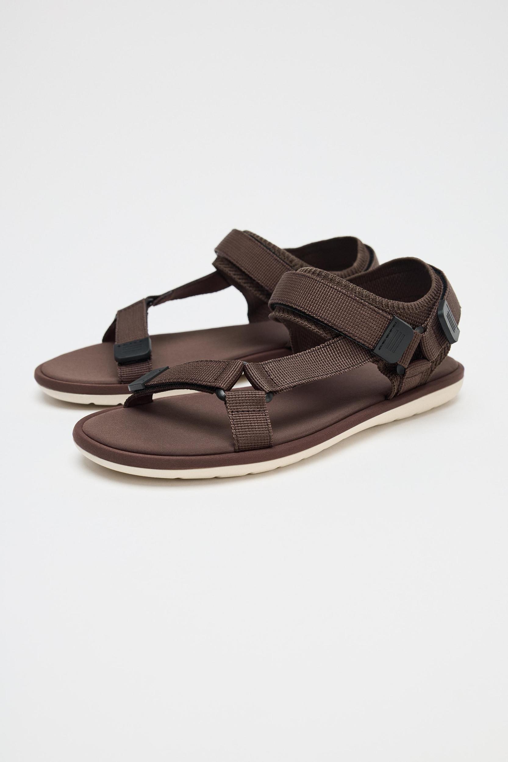 SANDALS WITH ADHESIVE STRAPS Product Image