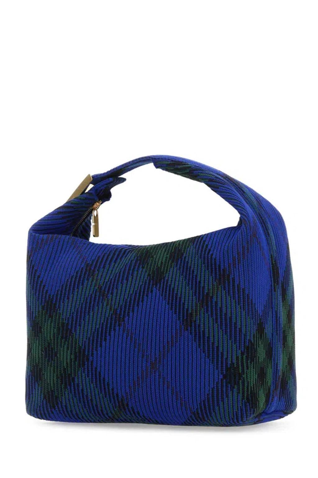 BURBERRY Woman Embroidered Nylon Medium Peg Handbag In Multicolor Product Image