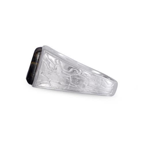 LuvMyJewelry Grey Picture Jasper Sterling Silver Men Signet Ring at Nordstrom, Size 11 Product Image