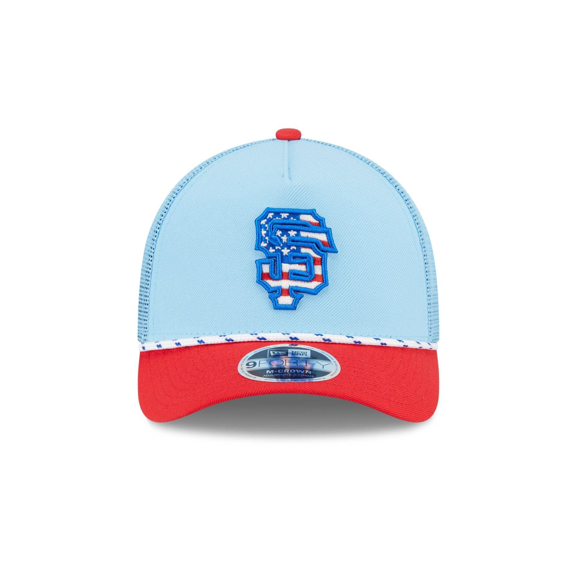 Toronto Blue Jays Independence Day 2025 9FORTY M-Crown A-Frame Trucker Hat Male Product Image