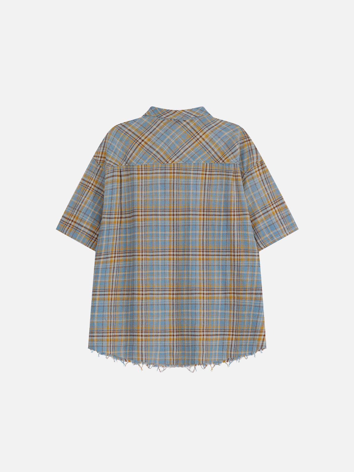 [Pre-Order] Aelfric Eden Gradient Plaid Pocket Short Sleeve Shirt Product Image
