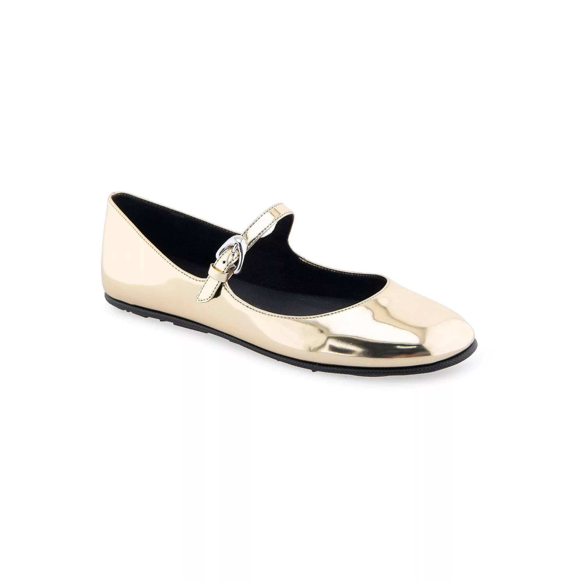 Aerosoles Perry Women's Mary Jane Flats, Size: 6.5, Gold Faux Leather Product Image