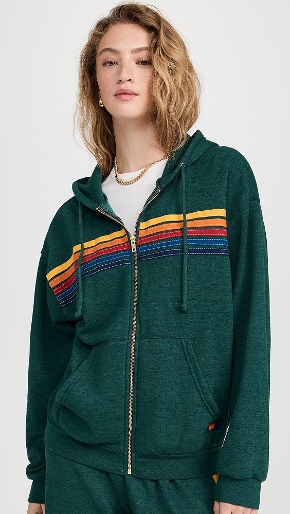 Aviator Nation 5 Stripe Relaxed Zip Hoodie | Shopbop Product Image