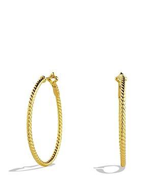 Womens Cable Classics Hoop Earrings in 18K Yellow Gold Product Image
