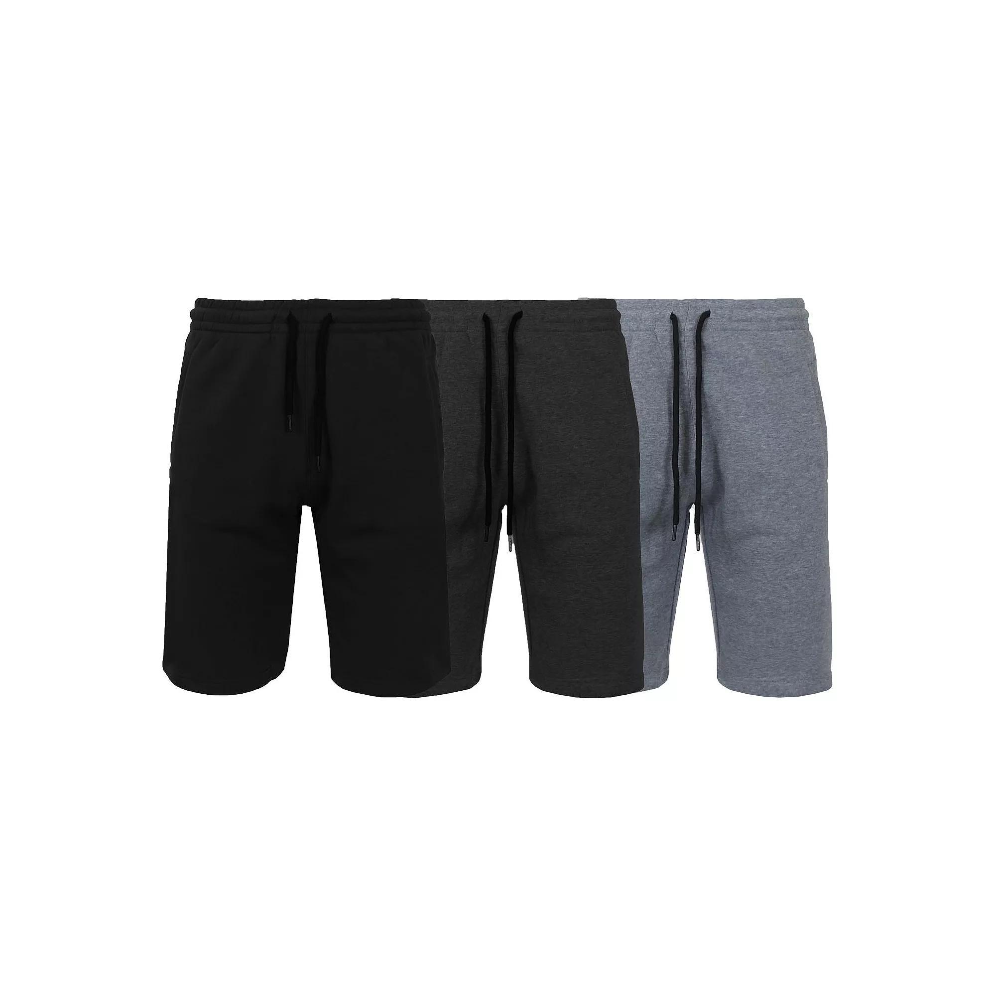 Men's Classic 11" Jogger Lounge Shorts 3-Pack, Size: Small, Black Grey Gray Product Image