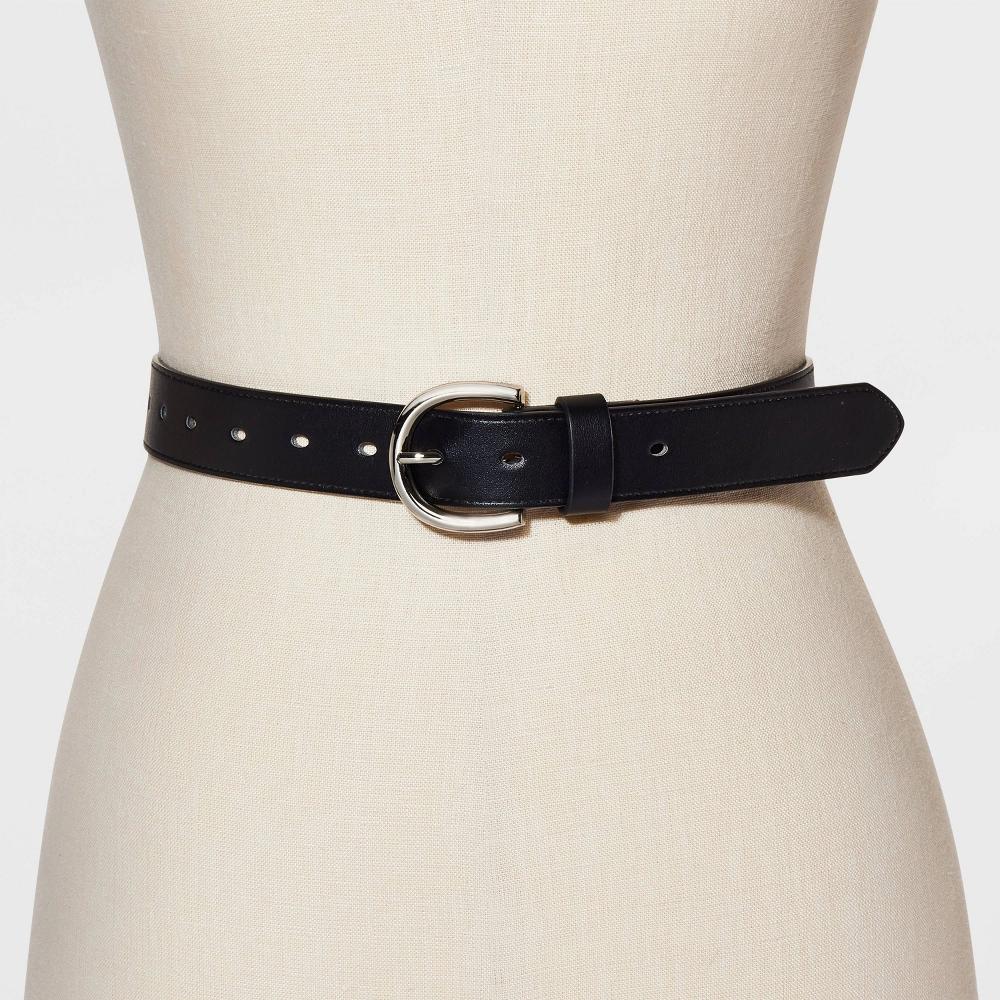 Womens Laser Cut Belt - A New Day Black XXL: Adjustable Strap, Buckle Closure, Solid Pattern Product Image