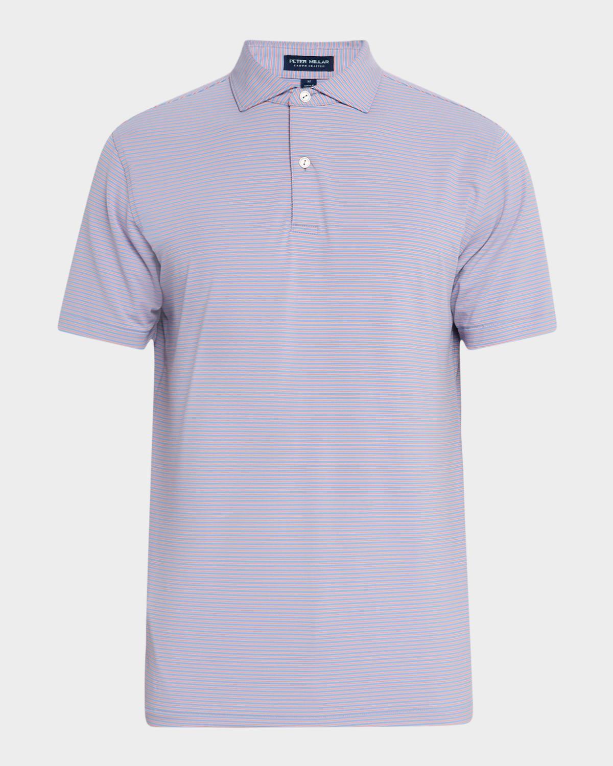 Mens Ambrose Stripe Performance Jersey Polo Shirt Product Image