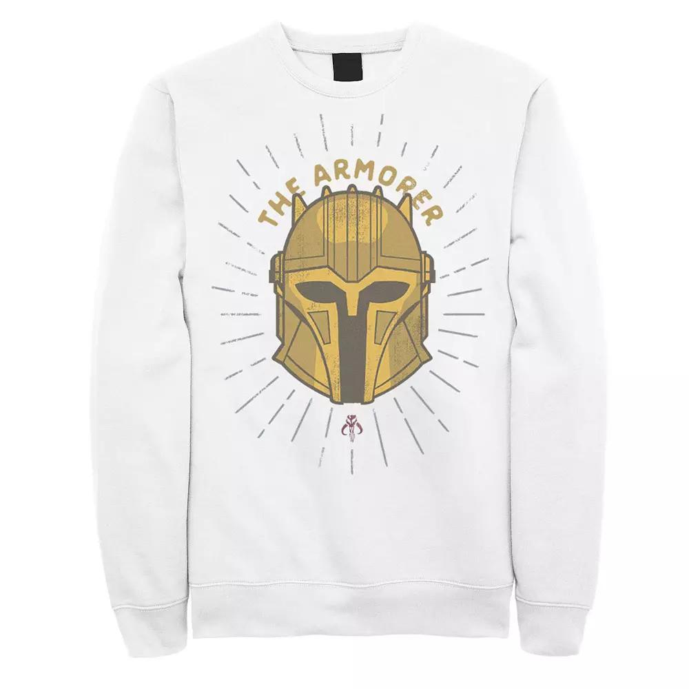 Men's Star Wars Armored Mando Helmet Sweatshirt, Size: XL, White Product Image