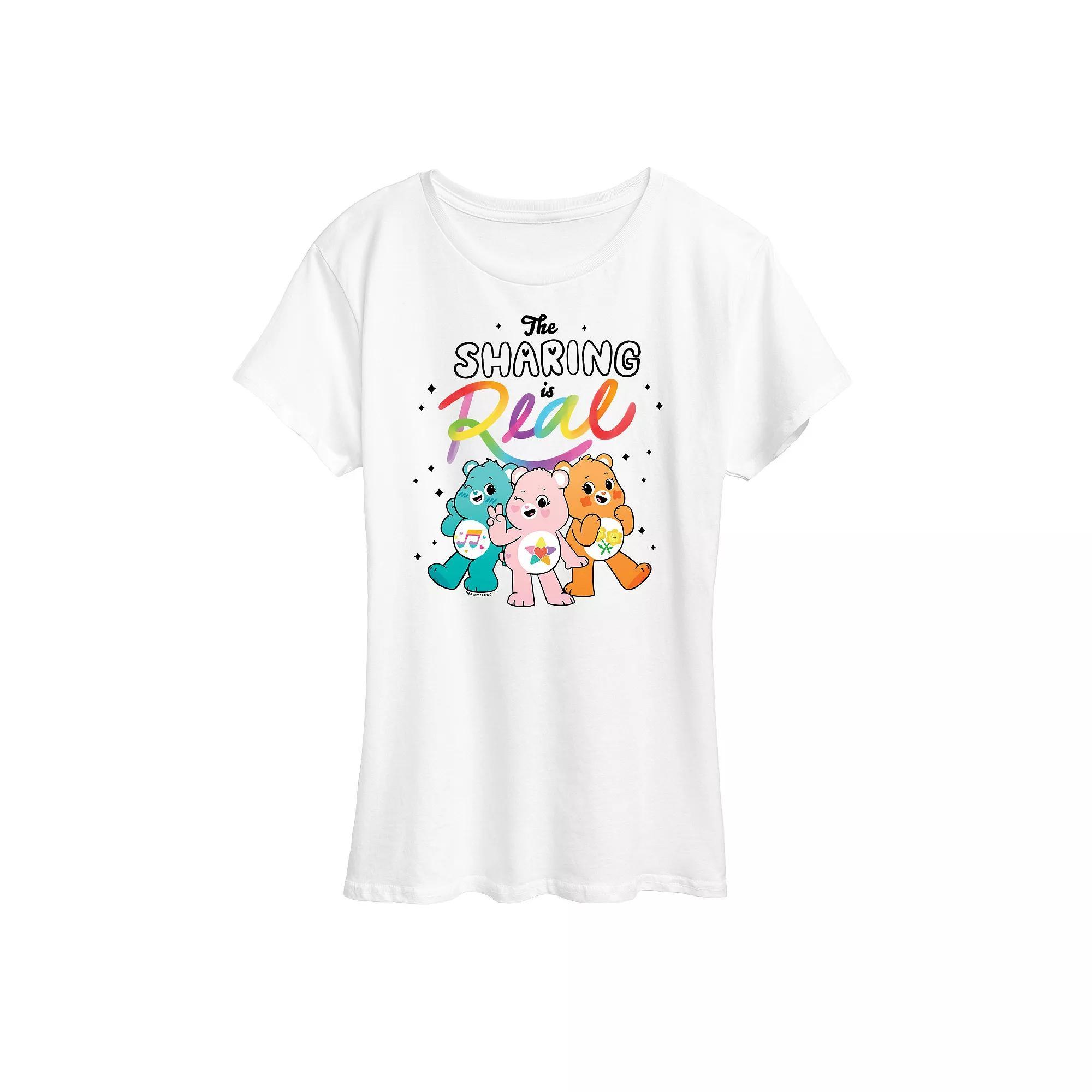 Womens Care Bears The Sharing Is Real Graphic Tee, Girls Product Image