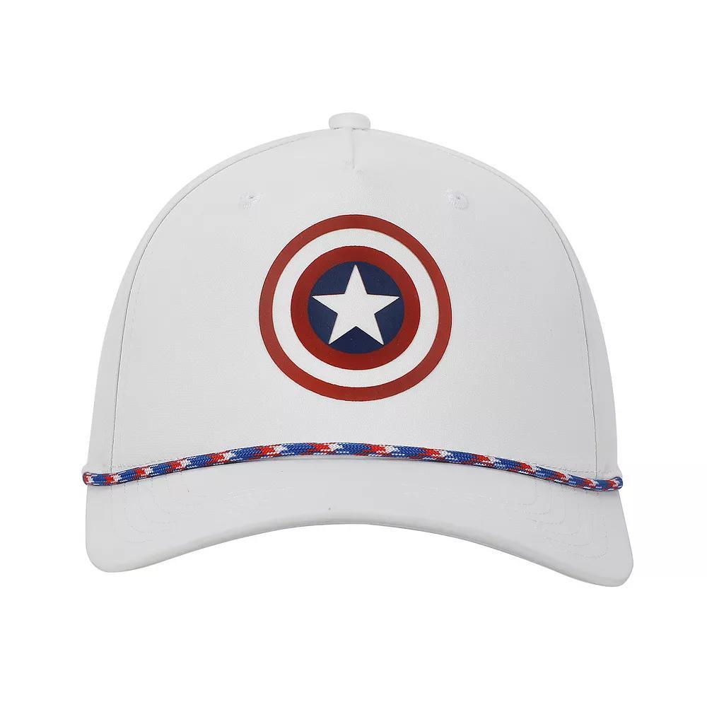 Men's Marvel Captain America Shield Adjustable Hat, White Product Image