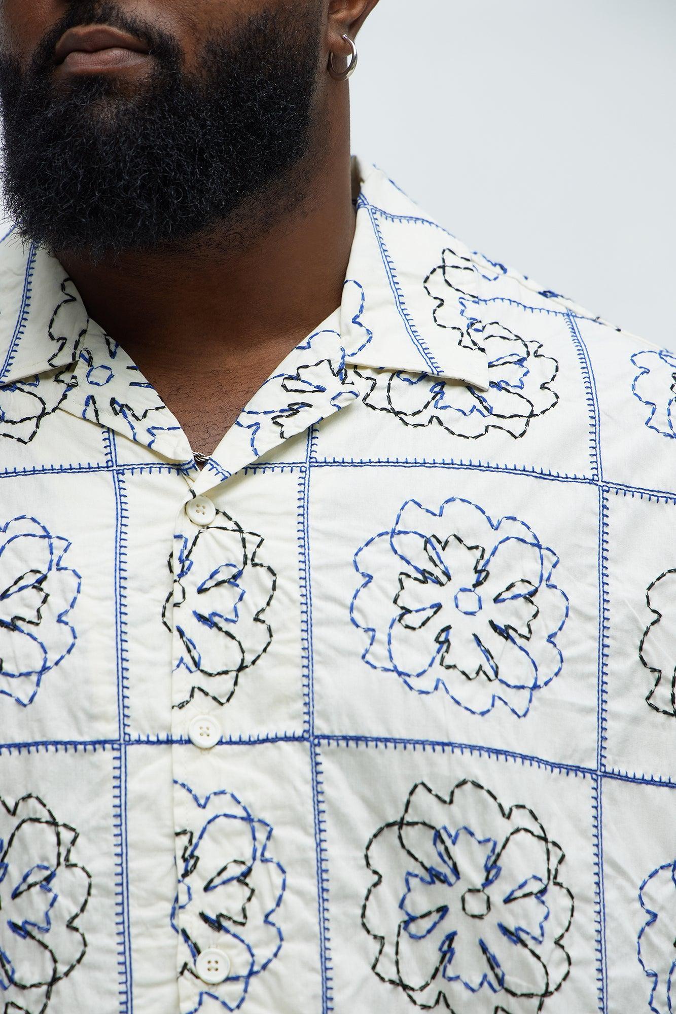 Tropical Bloom Cotton Shirt - White/combo Product Image