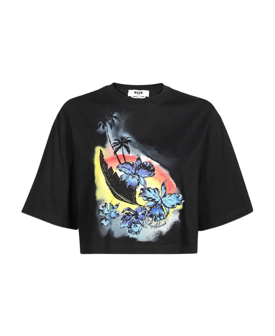 MSGM Round-necked T-shirt In Black Product Image
