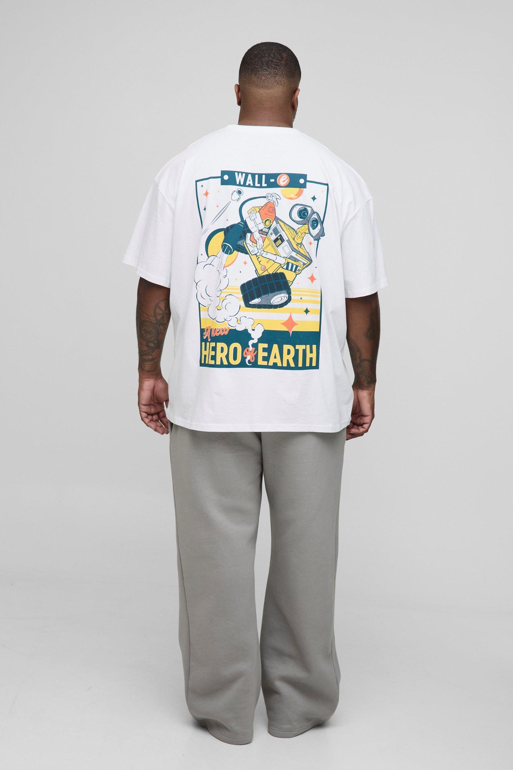 Plus Oversized Wall-E Disney License Print T-Shirt | boohooMAN USA Product Image
