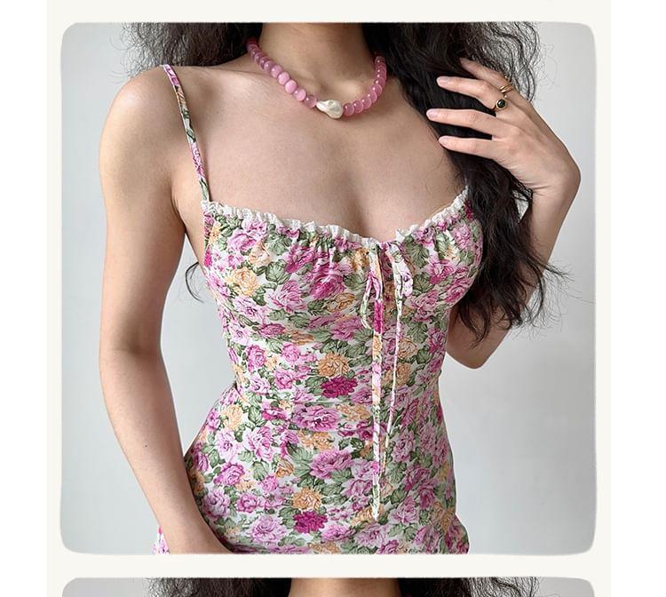 Spaghetti Strap Floral Mini Sundress Product Image