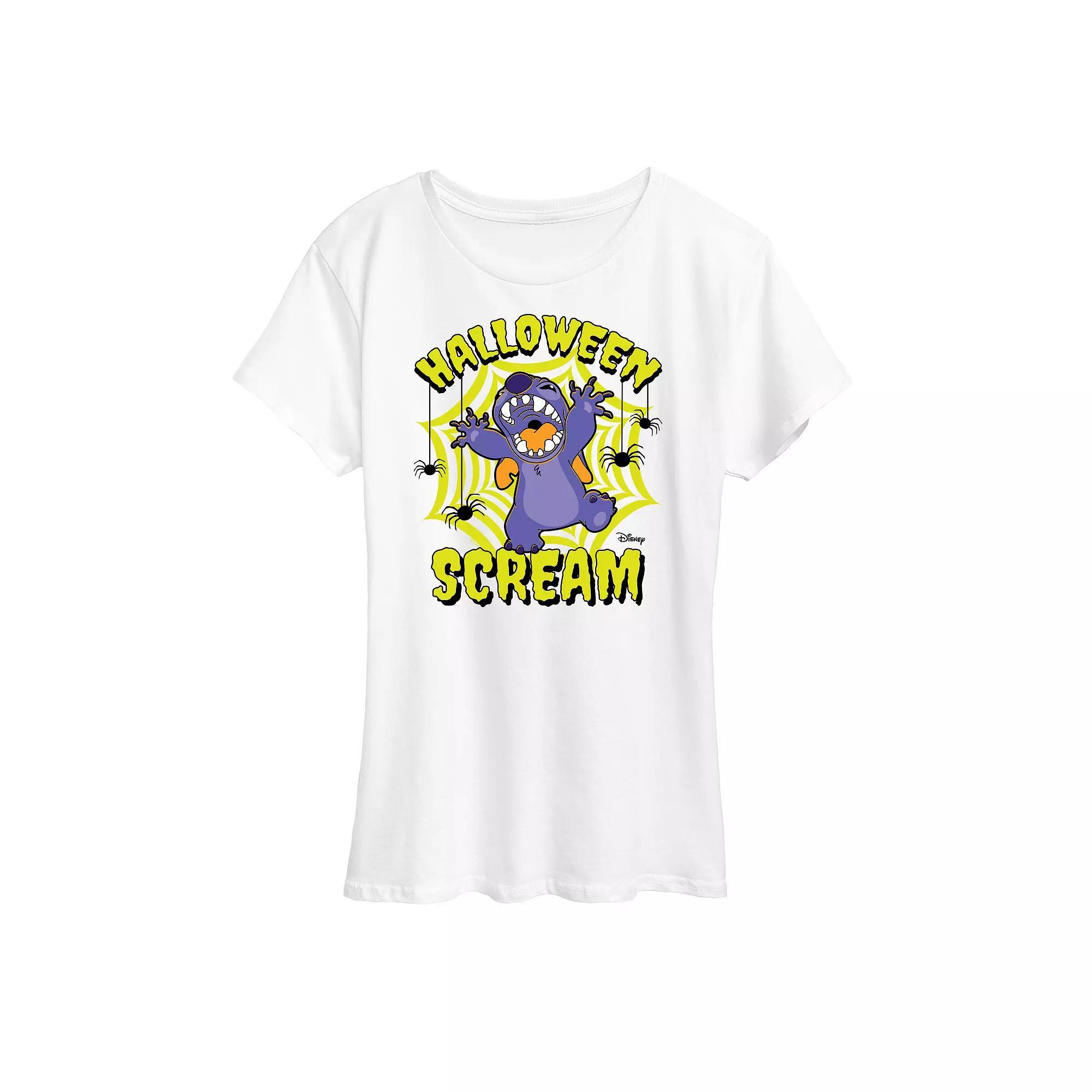 Disneys Lilo & Stitch Womens Halloween Scream Graphic Tee Product Image