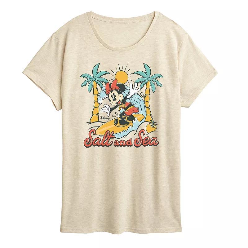 Disneys Minnie Mouse Womens Salt and Sea Graphic Tee Grey Gray Product Image
