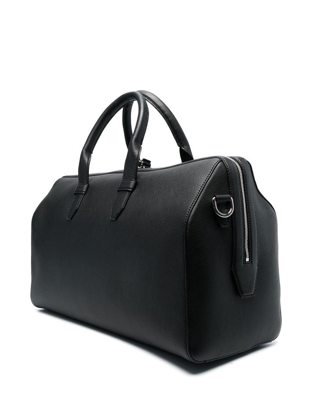 grained-texture leather travel bag Product Image