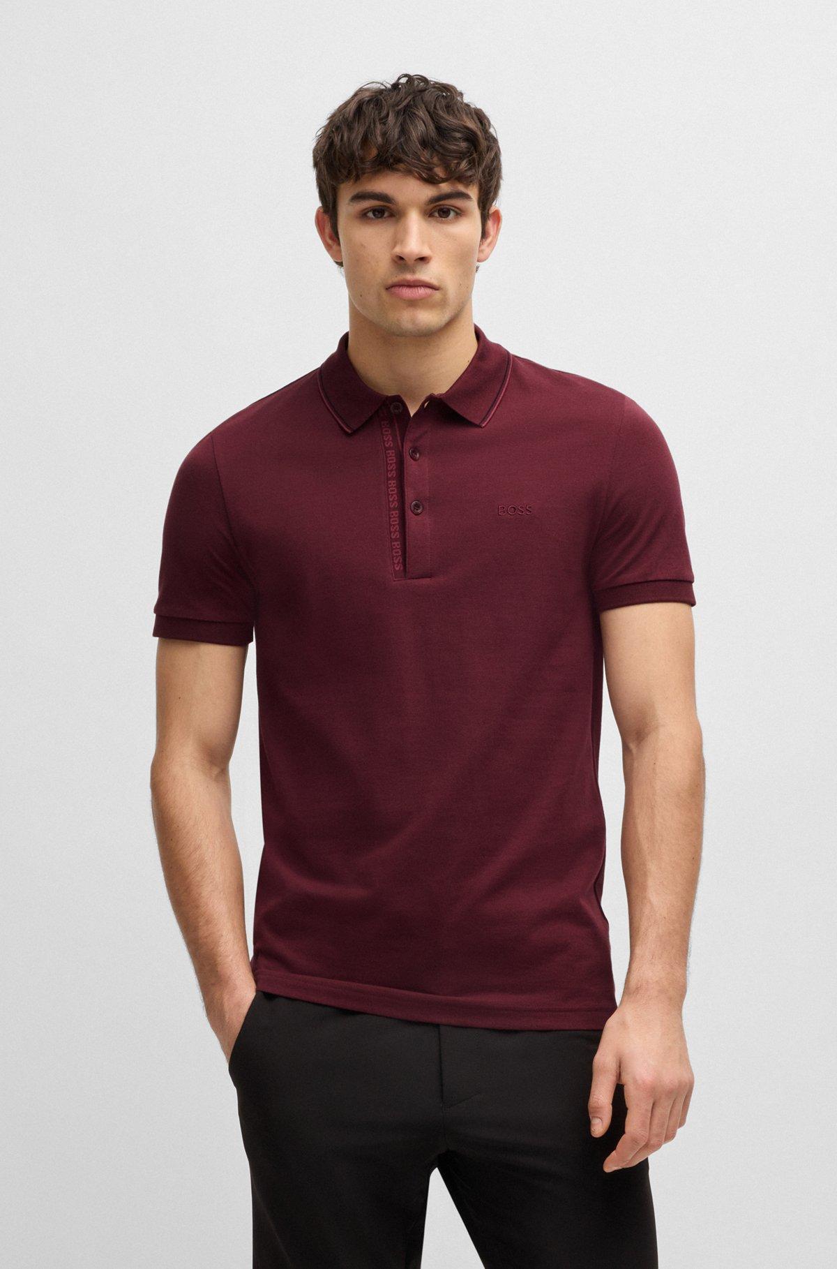 Cotton-piqué slim-fit polo shirt with tonal logo Product Image