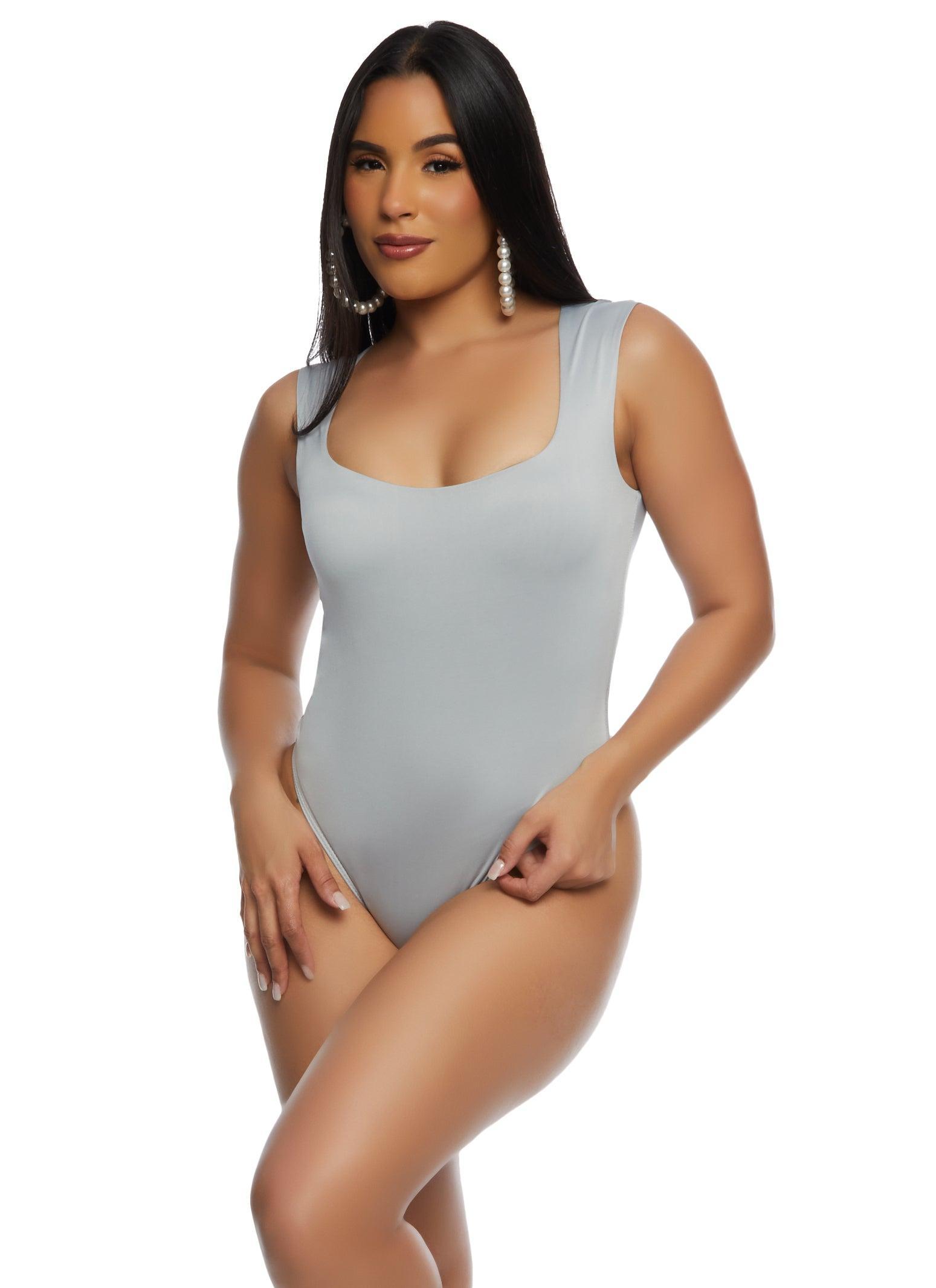 Womens Haute Monde Solid Square Neck Bodysuit Product Image