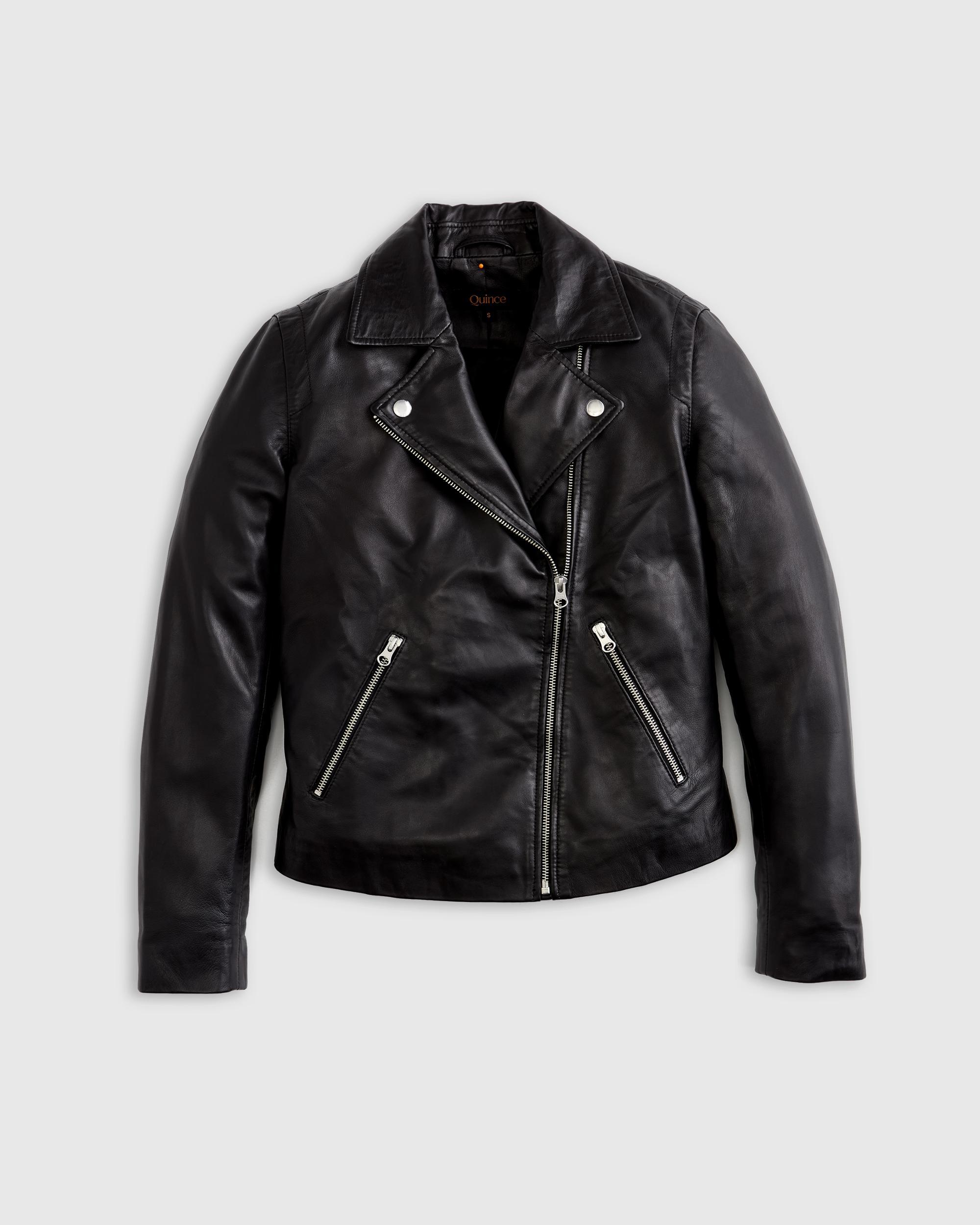 Quince | Women's 100% Washed Leather Biker Jacket Product Image