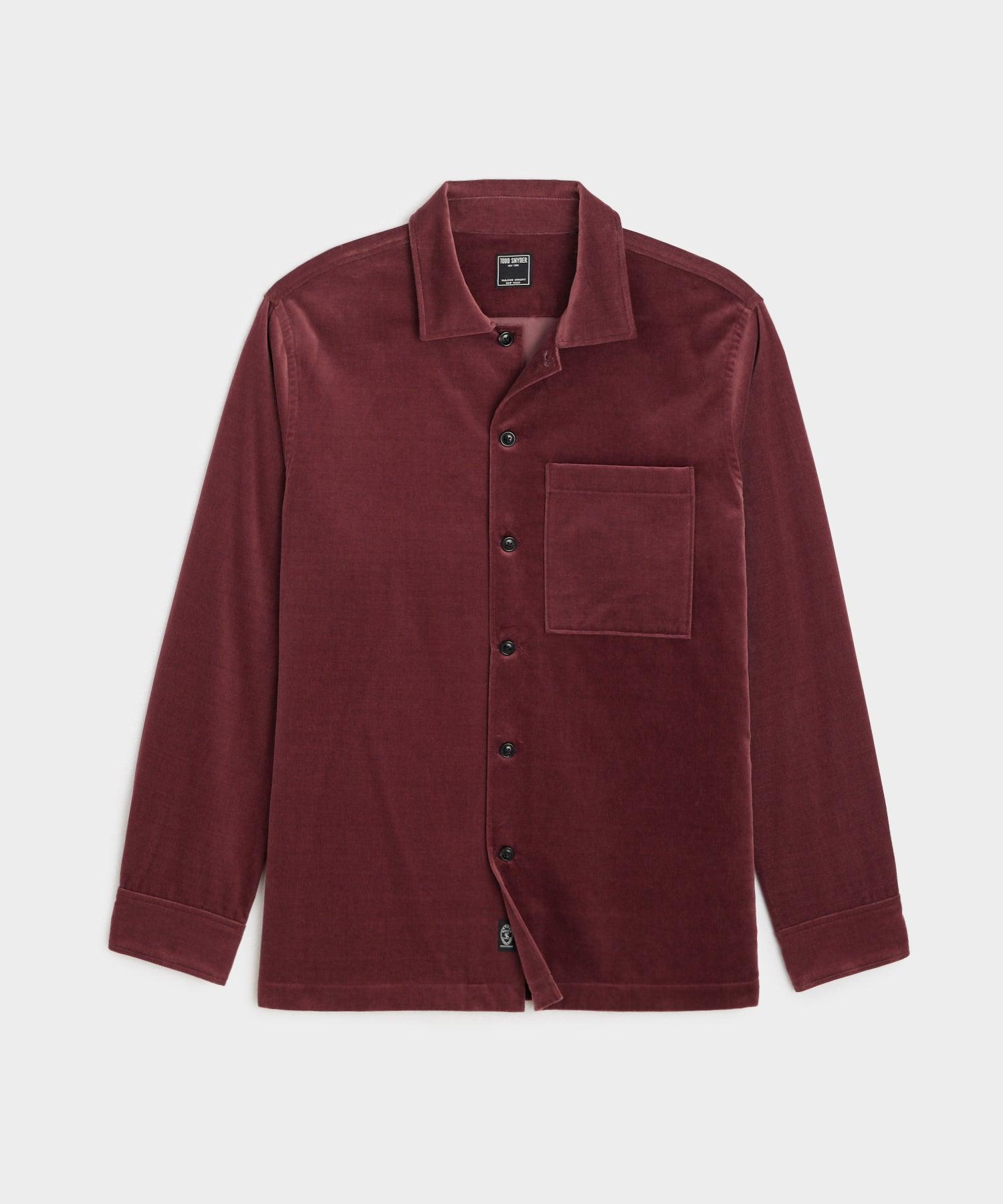 Italian Velvet Overshirt in Dove Grey Product Image