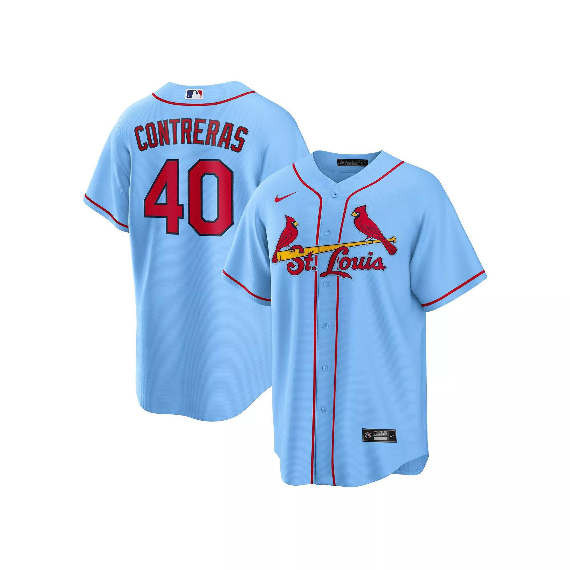 Men's Nike Willson Contreras Light Blue St. Louis Cardinals Alternate Replica Jersey, Size: Medium Product Image