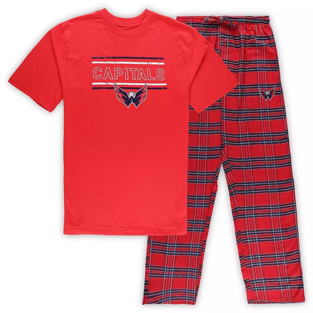 Men's Red Washington Capitals Big & Tall T-Shirt & Pajama Pants Sleep Set, Size: 2XB Product Image
