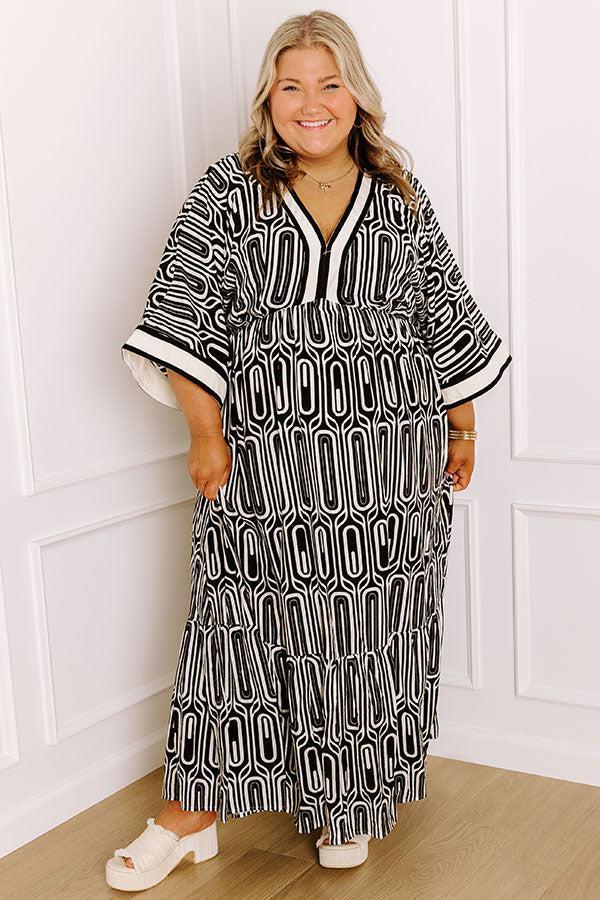 Art Gallery Social Midi Dress in Black Curves Product Image