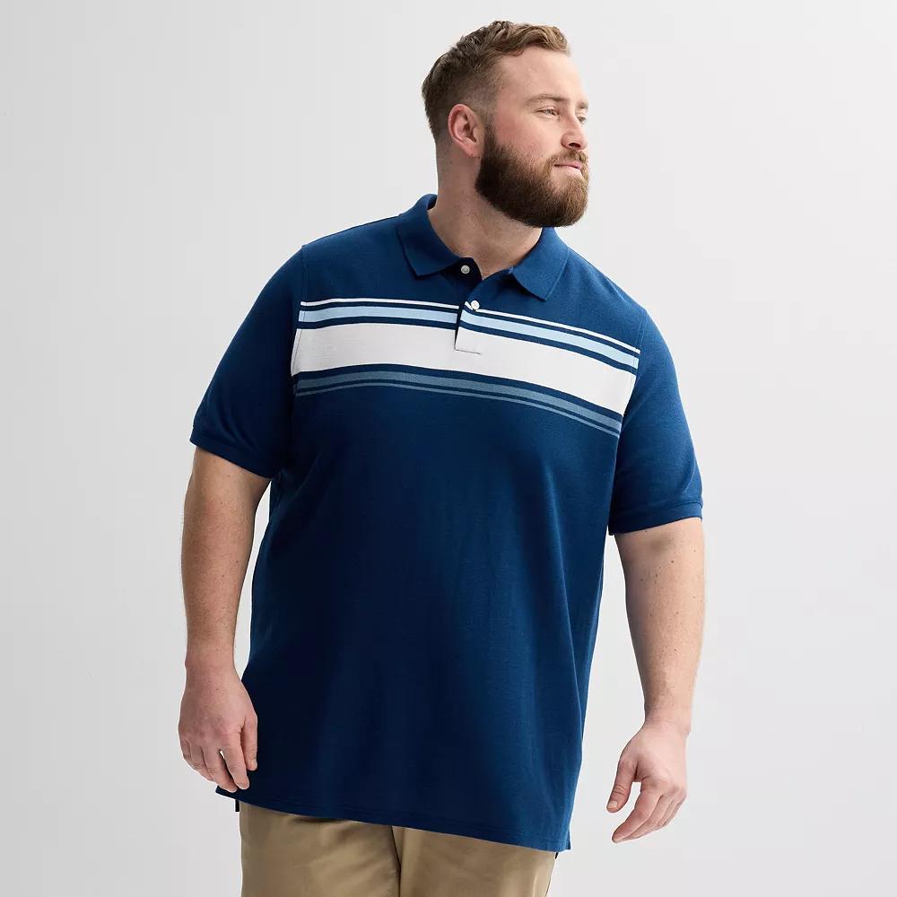 Big & Tall Sonoma Goods For Life The Essential Pique Polo, Mens Blue Stripe Product Image