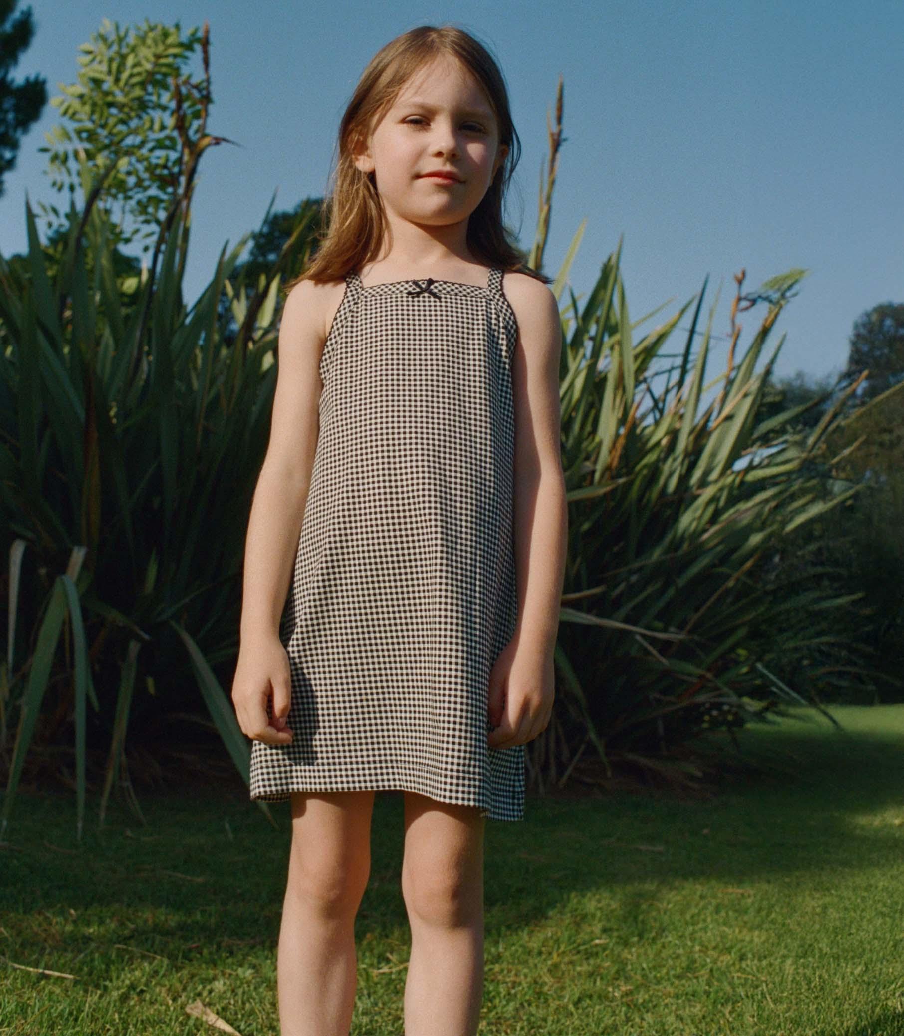 NIXIE DRESS -- NOIR LA MADDALENA GINGHAM Product Image