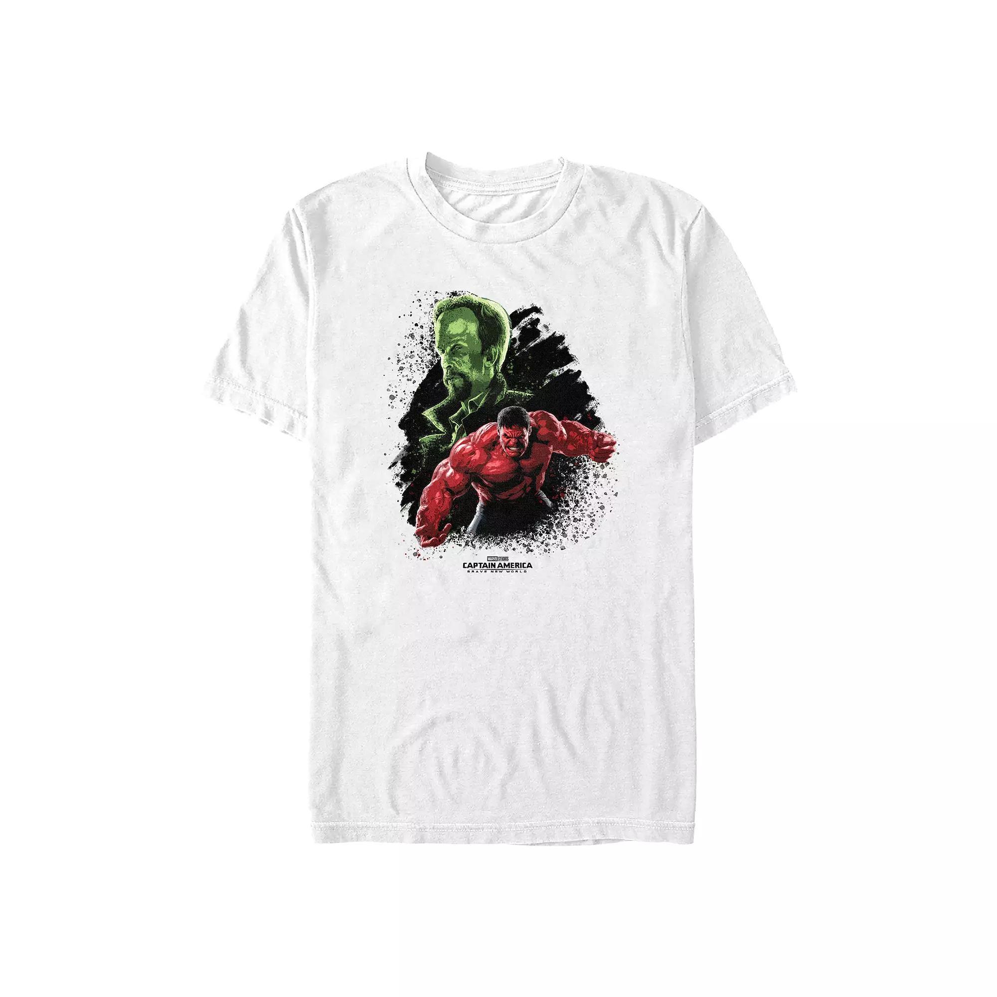 Men's Marvel Captain America Brave New World The Leader And Red Hulk Graphic Tee, Size: Medium, White Product Image