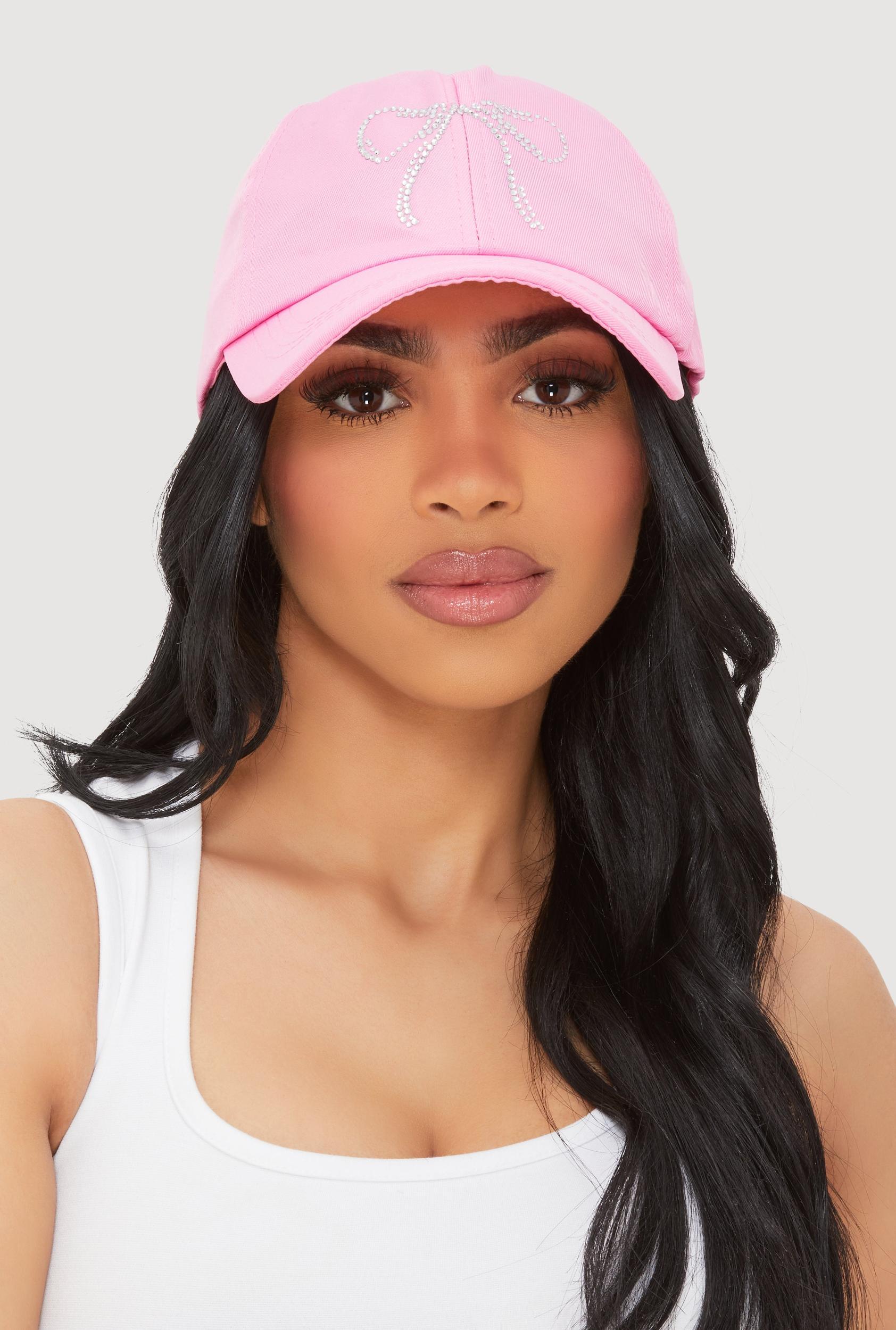 Rhinestone Bow Baseball Cap Female Product Image