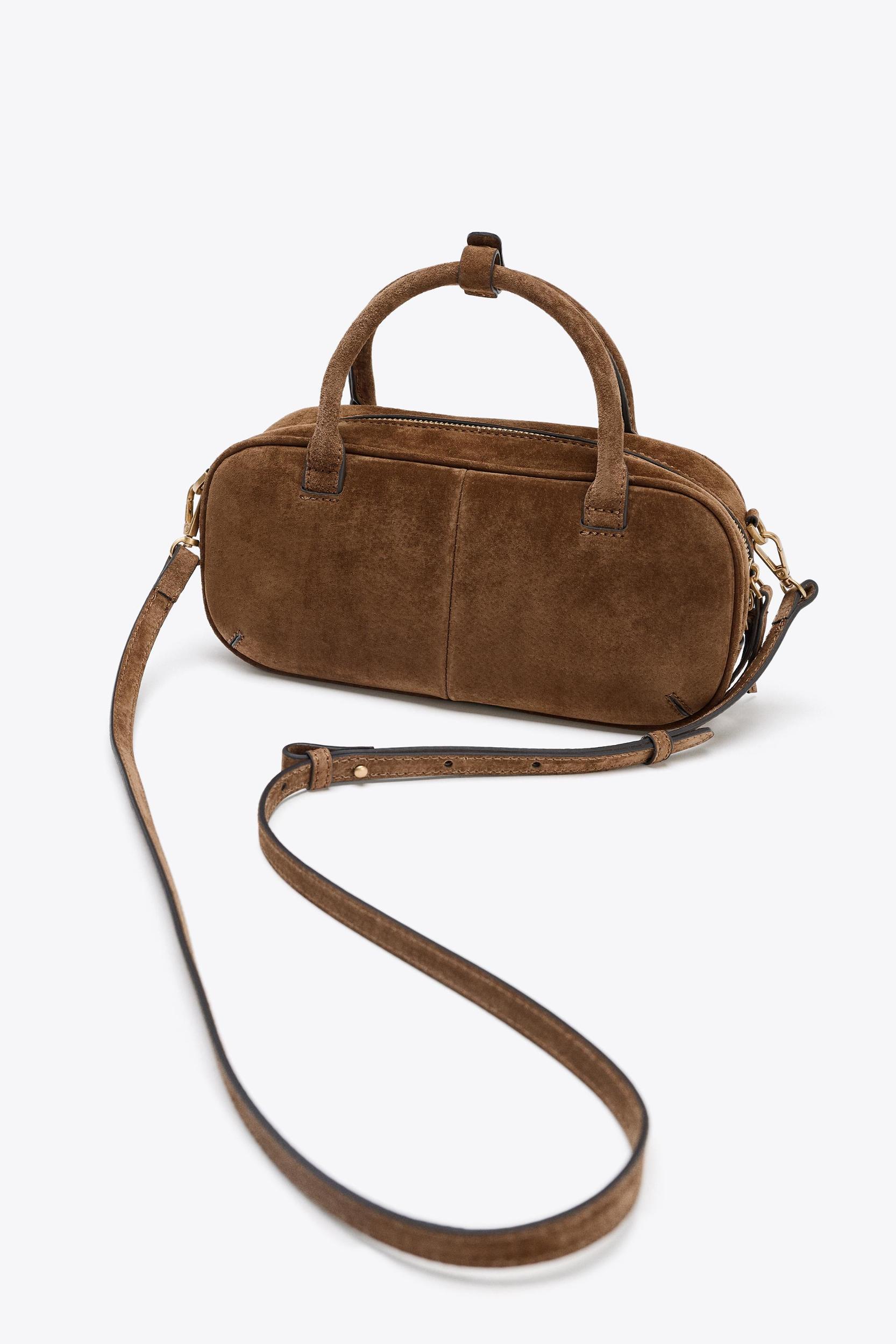 DOUBLE HANDLE MINI SUEDE BAG Product Image