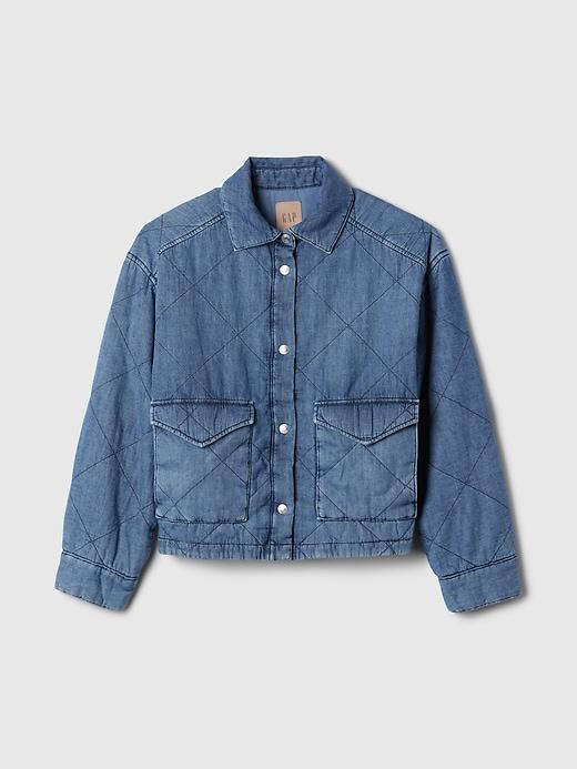 Quilted Denim Shirt Jacket Product Image