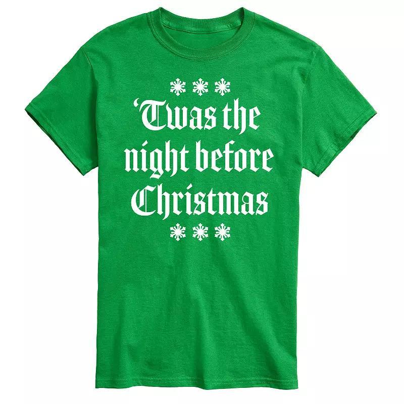 Men's Twas The Night Before Christmas Graphic Tee, Size: Medium, Red Product Image