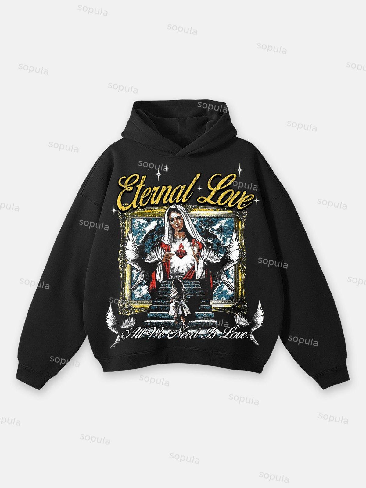Sopula Jesus Retro Fade Portrait Graphic Hoodie Product Image