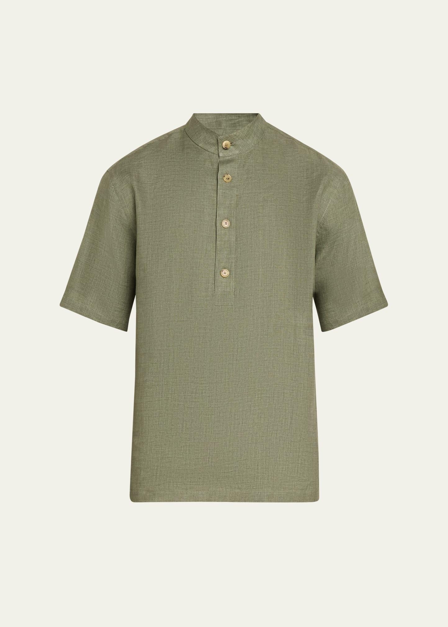 Mens Hakusan Linen Short-Sleeve Shirt Product Image