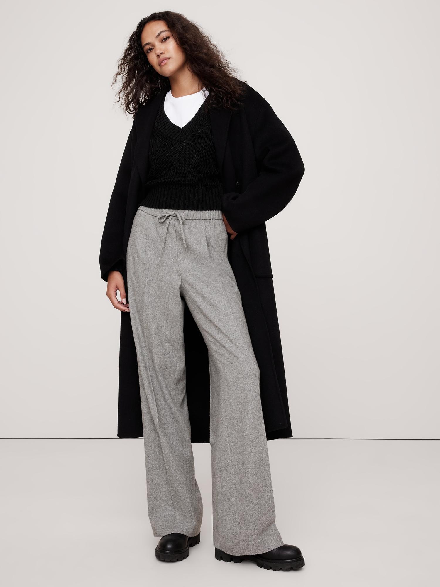 Mid-Rise Pull-On Italian Flannel Pant Product Image