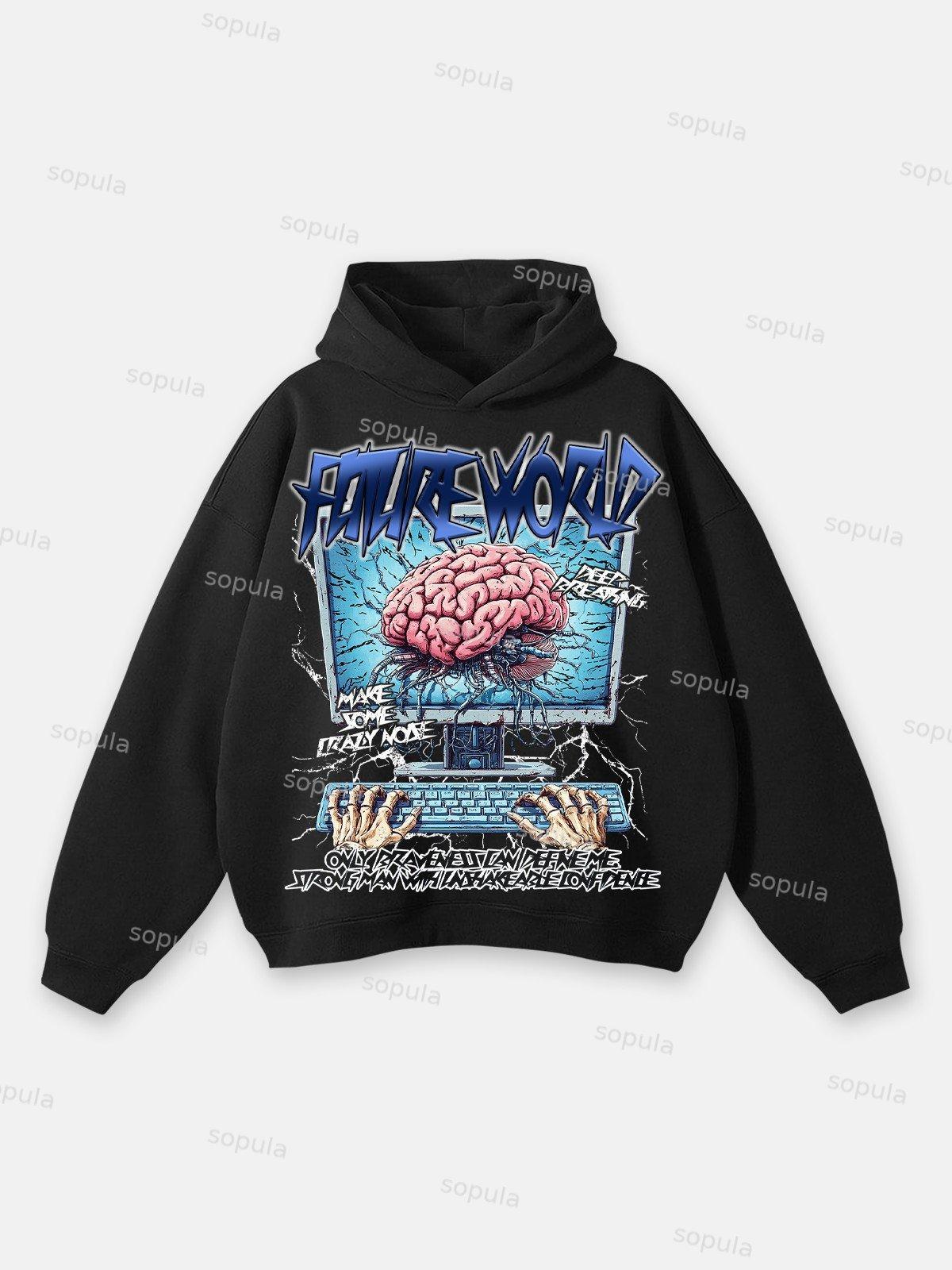 Sopula Jesus Retro Fade Portrait Graphic Hoodie Product Image