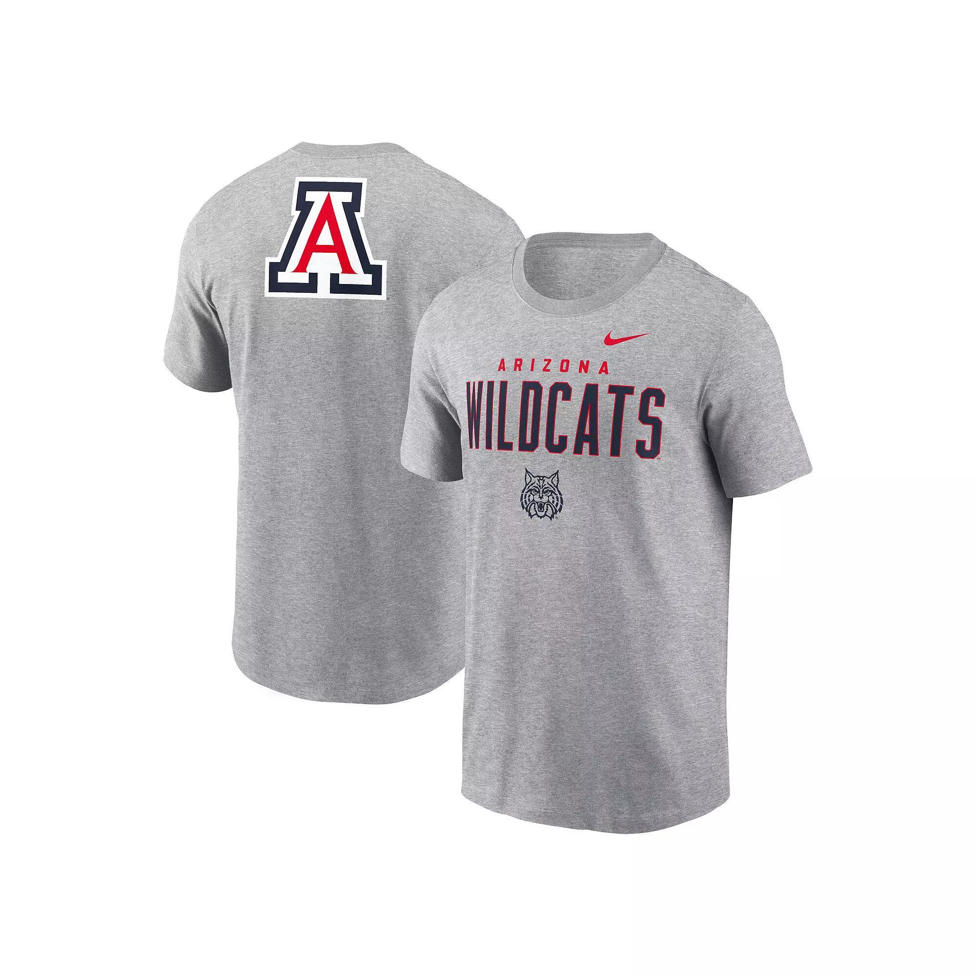 Men's Nike Heather Gray Arizona Wildcats Campus 2-Hit Primary Mascot T-Shirt, Size: Medium, Grey Product Image
