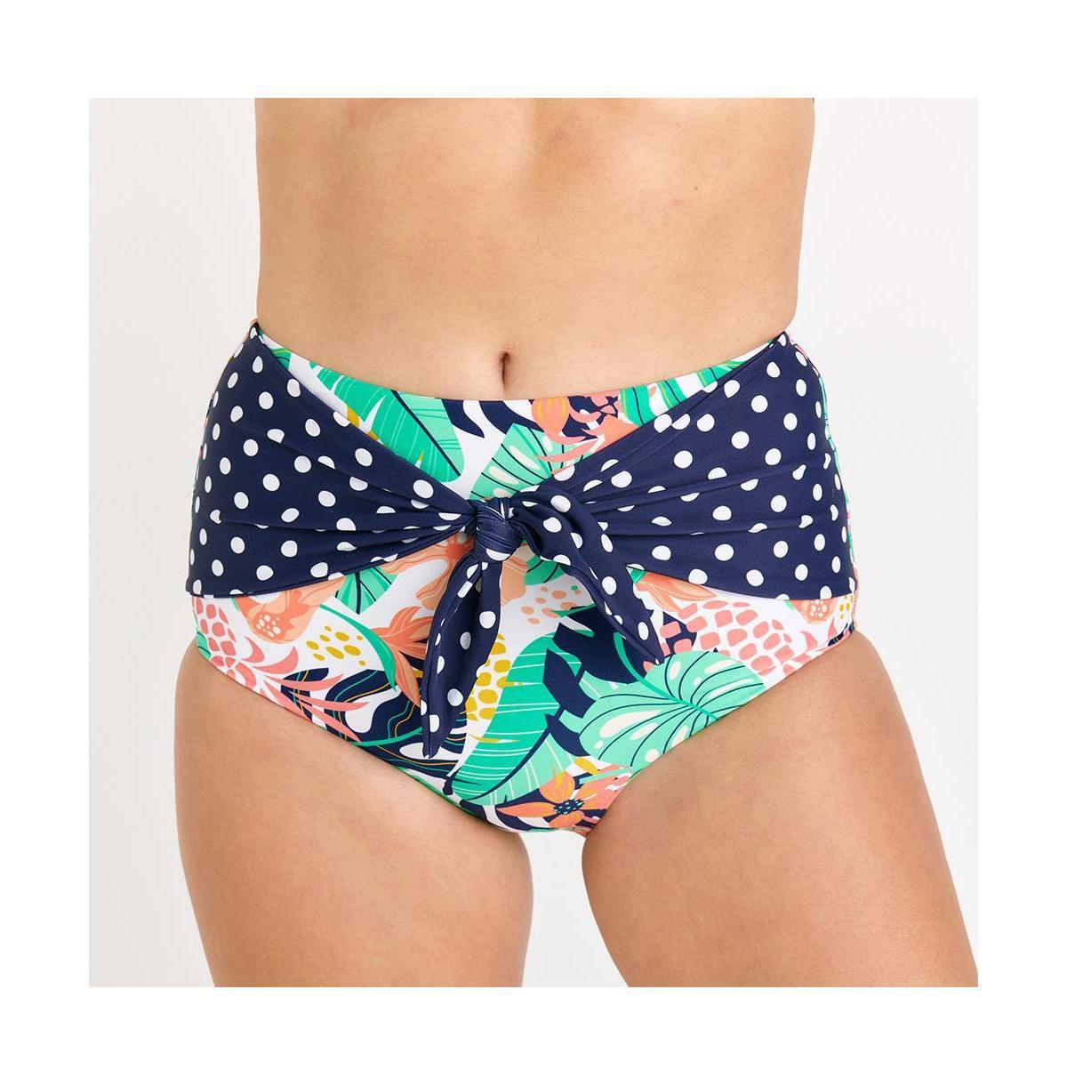 Calypsa Womens High Waisted Bikini Bottom With Front Tie Product Image