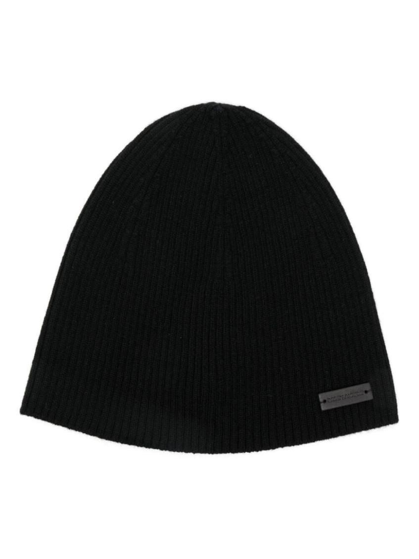 SAINT LAURENT Paris Men Berretto Senza Risvolto A Costine In Black Product Image