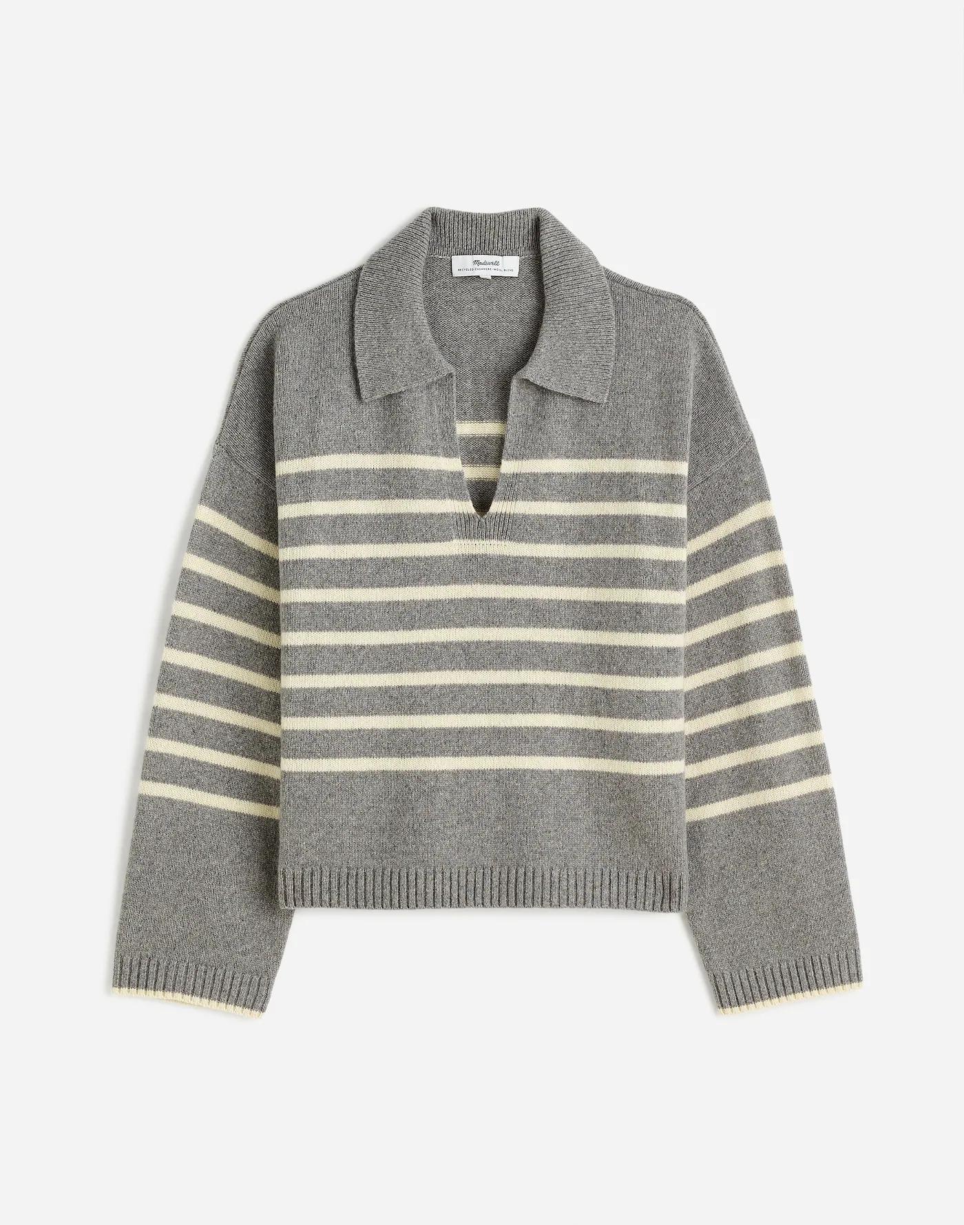 Cashmere-Wool Blend Polo Sweater Product Image