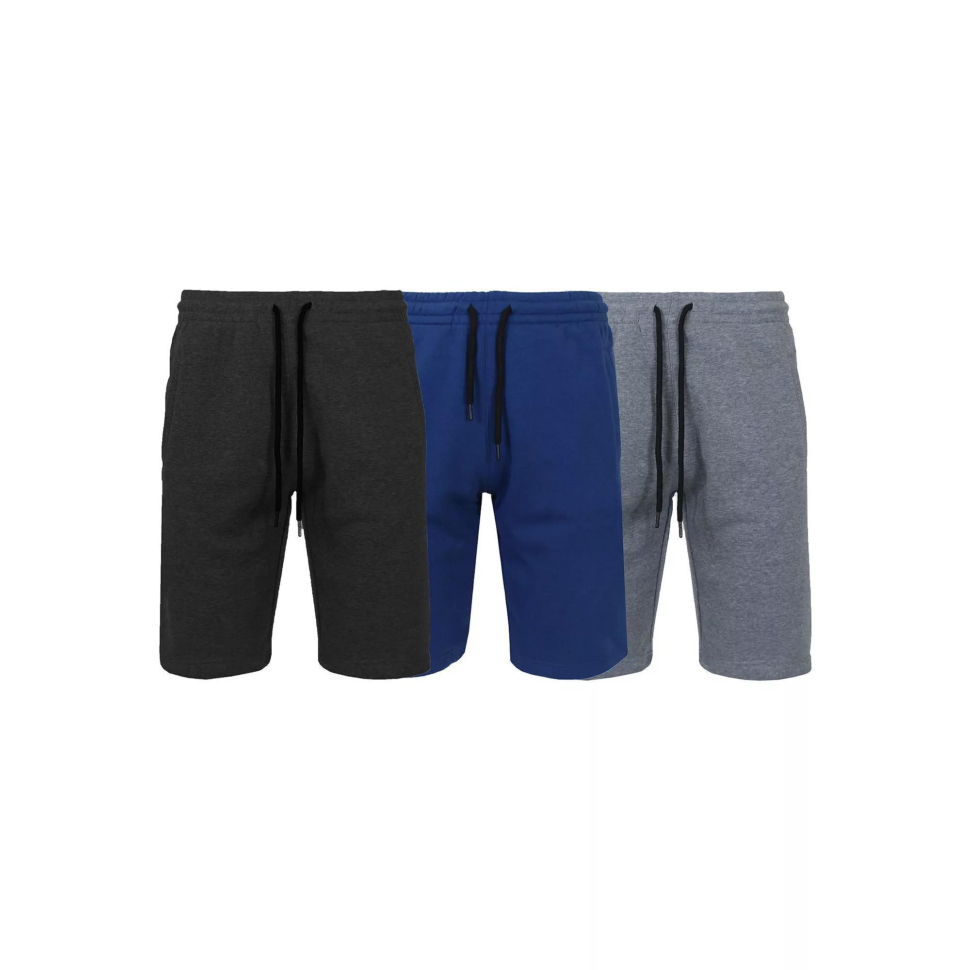 Men's Classic 11" Jogger Lounge Shorts 3-Pack, Size: Large, Grey Navy Gray Product Image
