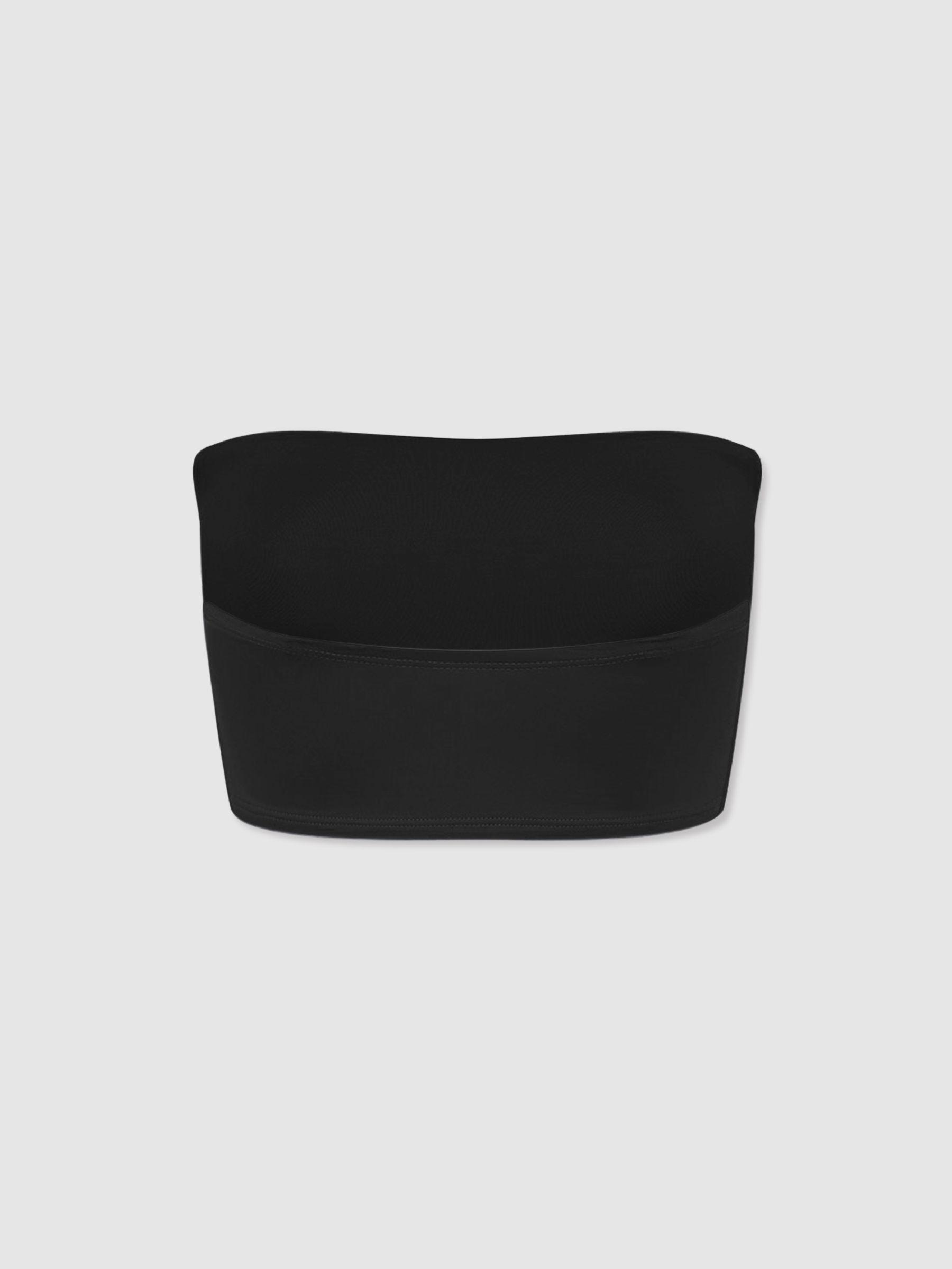 Bondi Born Removable Strap Bandeau Bikini Top in Black Product Image