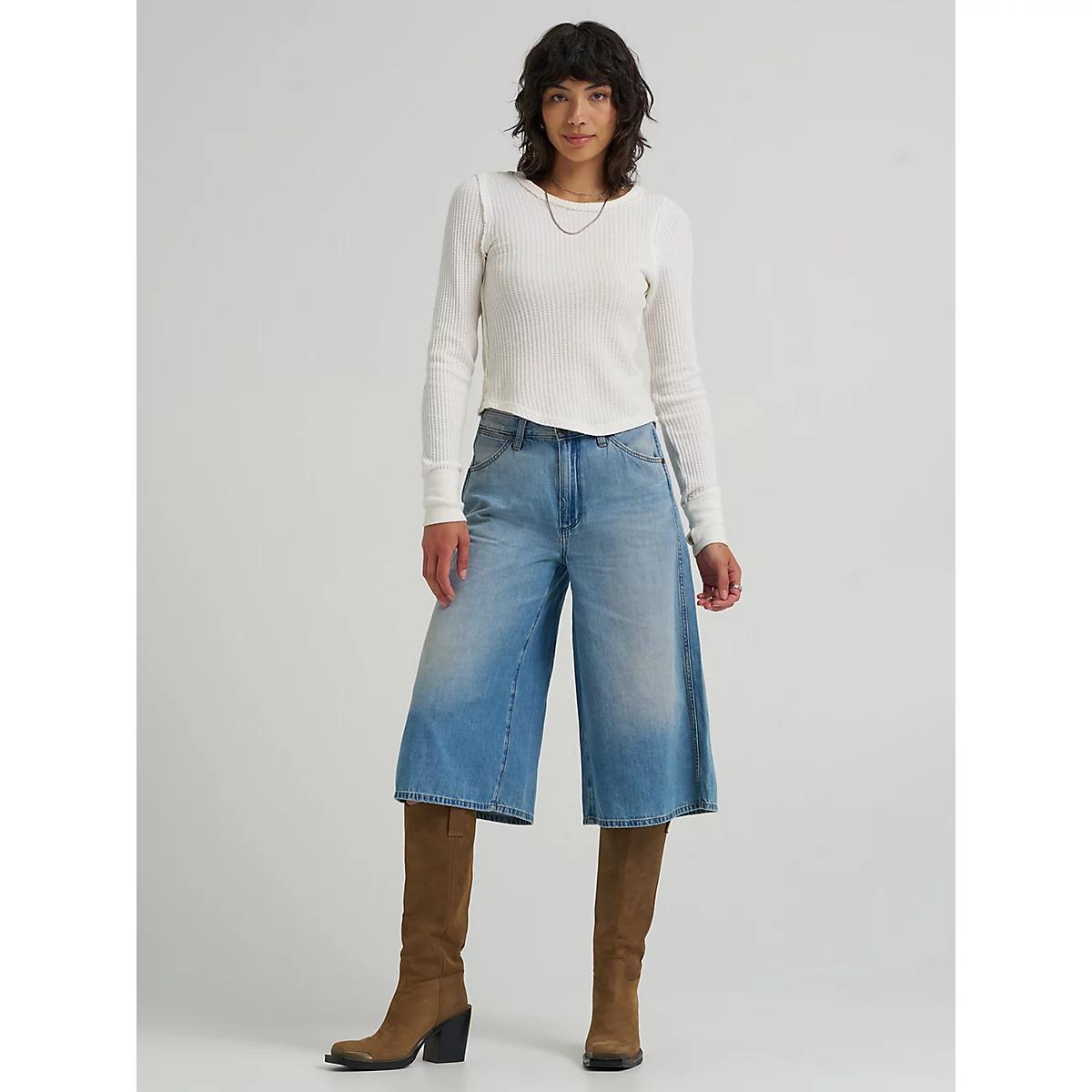Women's Denim Culotte | Women's SHORTS & SKIRTS | Wrangler® Product Image