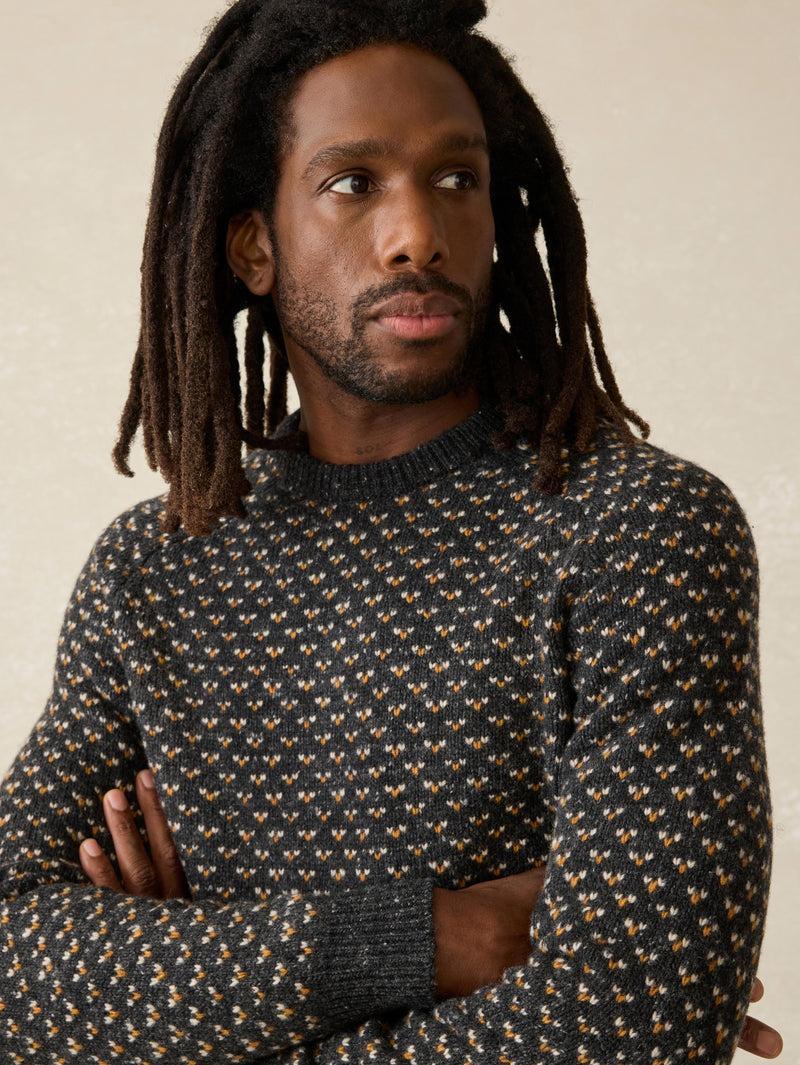 Donegal Crew Sweater - Charcoal Birdseye Marl Product Image